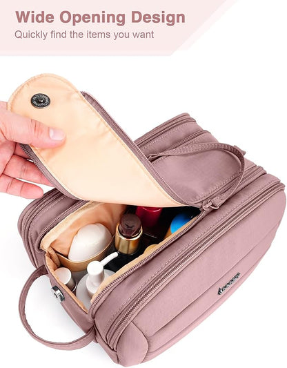 Toiletry Bag for Men & Women, Cruise Ship Travel Essentials, Shaving Dopp Kit with Dry and Wet Separation, Water-resistant Bathroom Cosmetic Organizer Bag, Makeup Accessories, Dark Purple