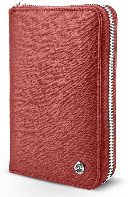 RFID Travel Wallet Passport Holder w/Zipper - Organizer Bag for Travel Documents – Safety Essentials Cover for Men Women