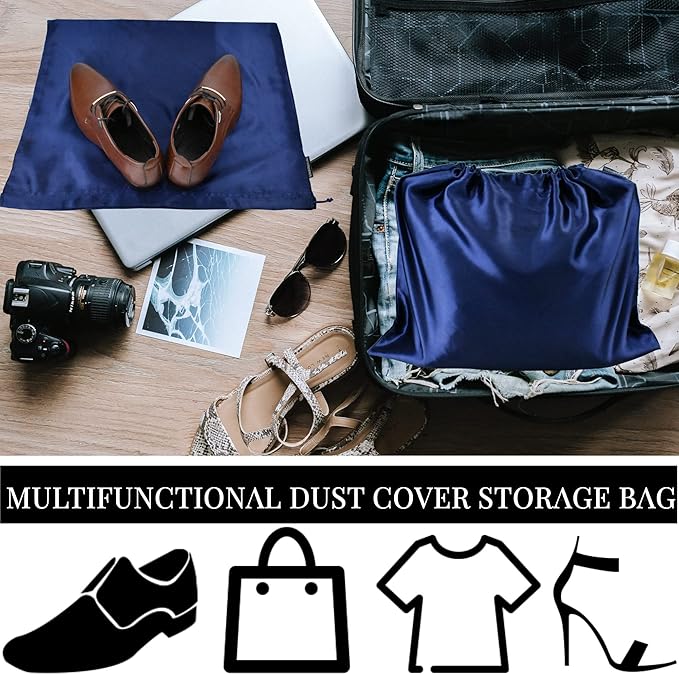 GONGKANGYUAN 6 Pack Dust Bags for Handbags – Silk Drawstring Storage Pouch, Dustproof Travel Organizer for Purses, Shoes & Boots