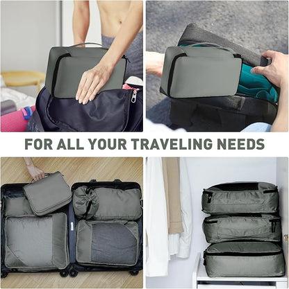 8-Piece Packing Cubes for Travel, Mesh Luggage Organizers with Shoe Bag, Toiletry Bag, Laundry Pouches, 4 Sizes (XL/L/M/S) for Suitcase Organization, Men Women Kids, Avocado Green