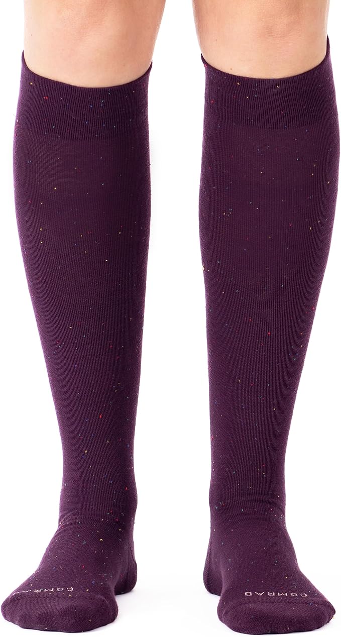 Comrad Recycled Cotton Knee High Socks - 15-20mmHg Graduated Compression Socks - Soft & Breathable Support Socks, Unisex