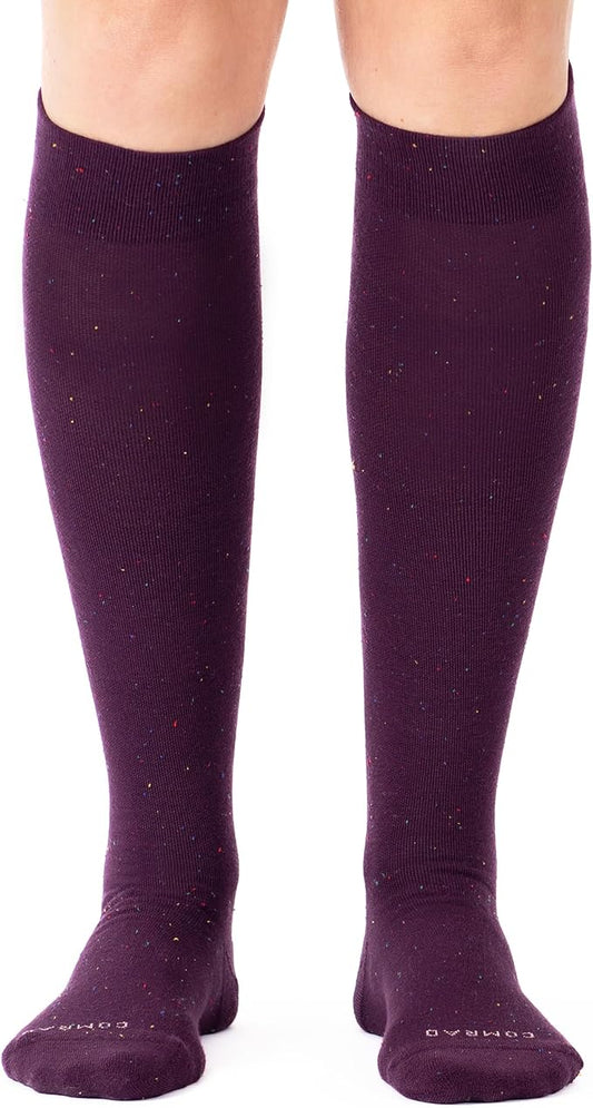 Comrad Recycled Cotton Knee High Socks - 15-20mmHg Graduated Compression Socks - Soft & Breathable Support Socks, Unisex