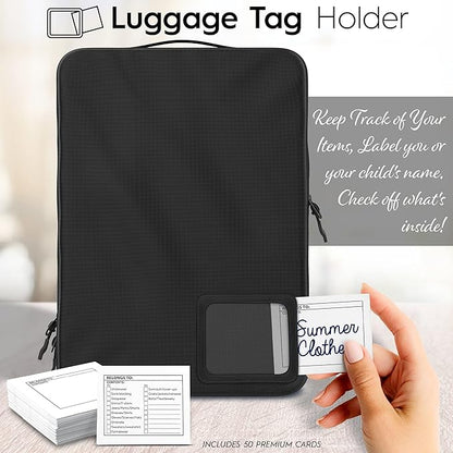 4-Piece Luxury Compression Packing Cubes & Bags for Travel – Maximize Space in Luggage with HybridMax Double-Capacity Design, 50 Luggage Tags, Patented Suitcase Organizer Bags, Lifetime Satisfaction