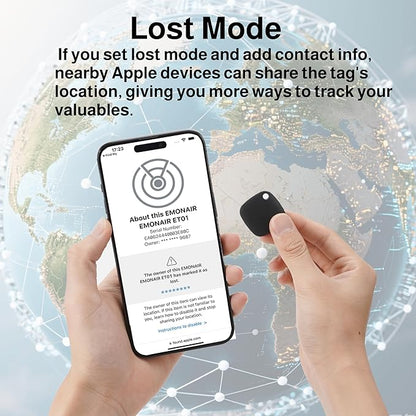 Air Tracker Tags-4 Pack, Bluetooth Tracker Works with Apple Find My APP (iOS Only, Not for Android), Keys Finder, Item Locator for Keys, Luggage, Backpack, Bags, Wallet, Replaceable Battery