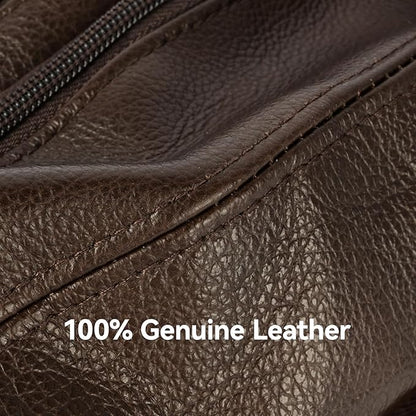 Leather Fanny Pack for Men Women,Genuine Leather Waist Belt Bag with Adjustable Strap Belt Hip Bag with Multi-Pockets for Travel Sports Running Cycling Hiking (brown)