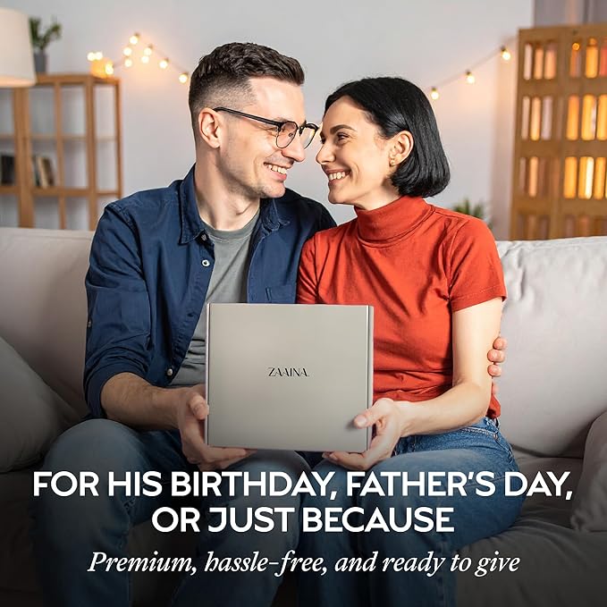 ZAAINA Men’s Self Care Package, Relaxation Spa Gift Set for Him - Luxury Natural Handmade Grooming Kit for Husband Dad Friend, Birthday & Christmas Gifts for Men (Deluxe Set)