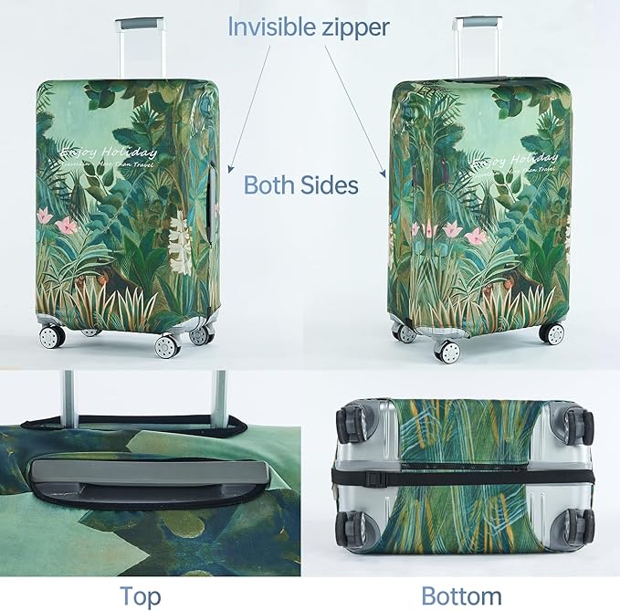 Travelkin Luggage Covers For Suitcase Tsa Approved,Suitcase Cover Protector Fit 18-32 Inch Luggage (Jungle, S)