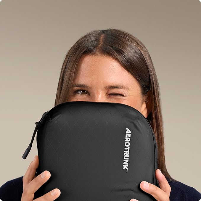 Aerotrunk Ultralight Compression Packing Cubes - Lightweight Travel Organizers for Suitcases and Luggage (3-Pack, Black)