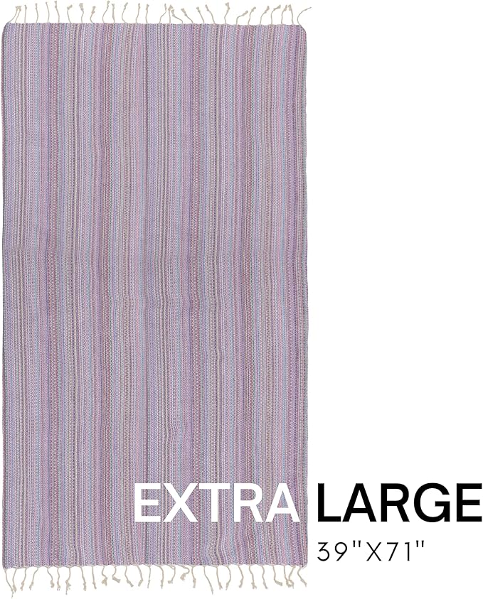 BAY LAUREL Turkish Beach Towel with Travel Bag 39 x 71 Quick Dry Sand Free Lightweight Large Oversized Towels Light