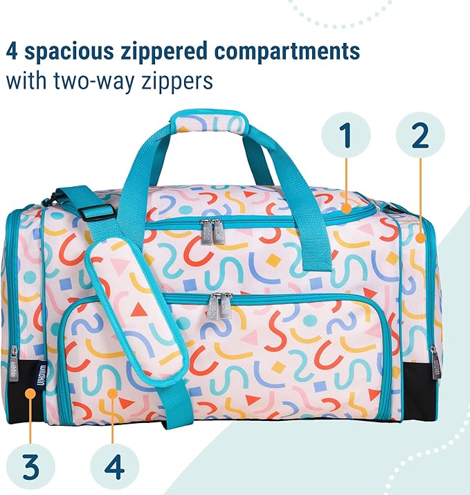Wildkin Kids Weekender Duffel Bag – Carry-On Size for School, Travel, & Sleepovers