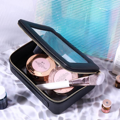 SANHECUN Toiletry bag waterproof cosmetic organizer with handle lagre opening for travelling