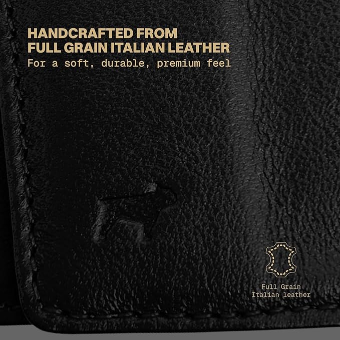 The Frenchie Co. - Speed Wallet Original - Rouge Noir Golf - RFID blocking and super-fast card access - Ultra-slim Italian leather, holds up to 8 cards and folded cash