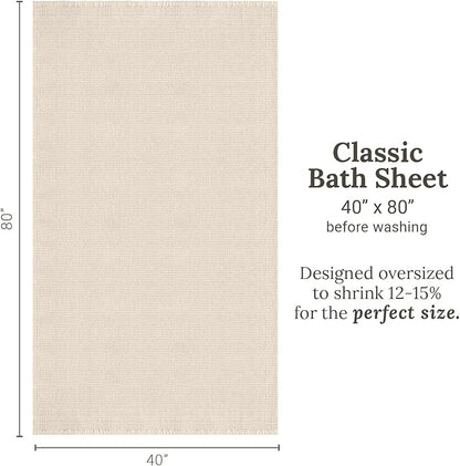 GILDEN TREE Waffle Bath Sheet Large Bath Towels Quick Dry Thin Body Towels, 40x80 Oversized Bath Towels for Adults, Classic Style (Cream)