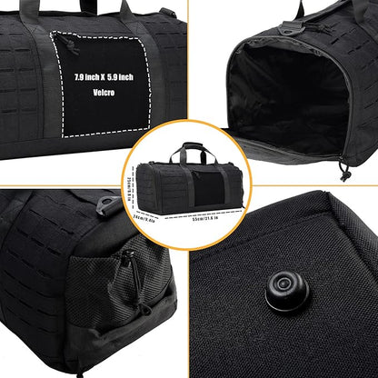 QT&QY 40L Military Tactical Duffle Bag For Men Sport Gym Bag Fitness Tote Travel Duffle Bag Training Workout Bag With Shoe Compartment Basketball Football Weekender Bag