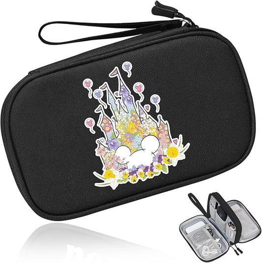 COSHAYSOO Travel Gifts for Women College Teen Girls Trip Favors Cute Birthday Gift Ideas, Electronics Cord Cable Organizer Bag Tech Case Gadgets Accessories Cruise Airplane Vacation Essentials, Castle