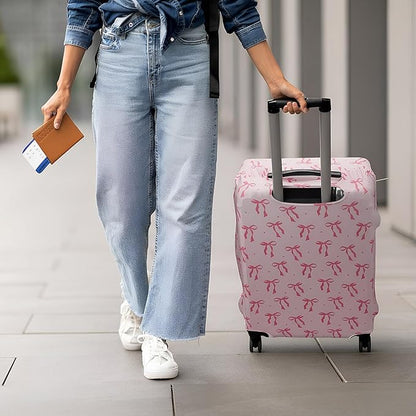 Sherr 3 Pieces Travel Luggage Cover Suitcase Protector Anti Scratch Suitcase Washable Baggage Covers (S/medium/l,Pink Bow,Pink)