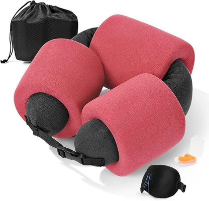 3-Ring Memory Foam Travel Neck Pillow It has obtained a Patent. The Three Rings can be movably Adjusted to Provide Flexible Support for The Neck, Head, and Other Areas.Peach Pink