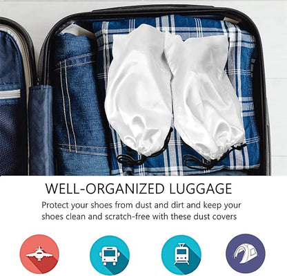 GONGKANGYUAN 10 Pack Shoe Bags for Travel Satin Fabric Shoe Bag with Drawstring for Men Women Travel Protecting Storing Shoes