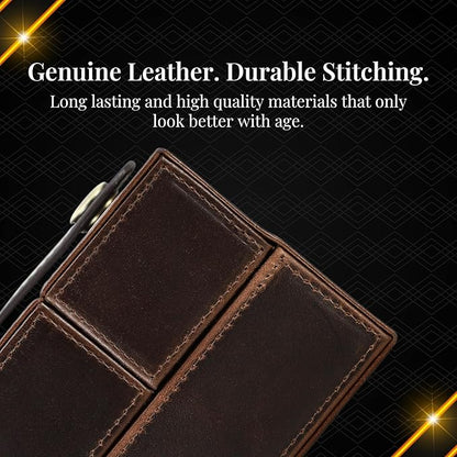 Dual-Opening Leather Watch Box with Detachable Cushions – Stylish Travel Watch Case for 2 Watches - Magnetic Snap Closure, Brown