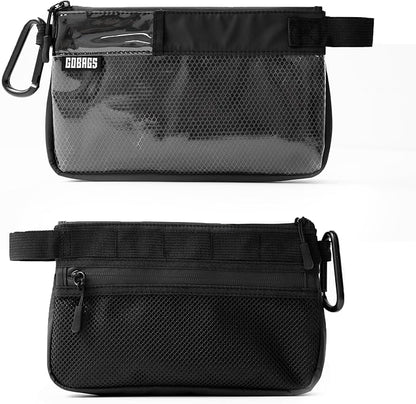 GOBAGS Production Zipper Bags - Electronics & Camera Accessories Bag - Cable organizer, Gear Accessory Pouch, Travel Camera Essentials (Small, Black, 2 pack)
