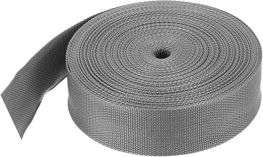MECCANIXITY Lightweight Polypropylene Webbing Strap 2" 25 Yard Backpack Strapping Band Grey for Outdoor Luggage Cargo Straps
