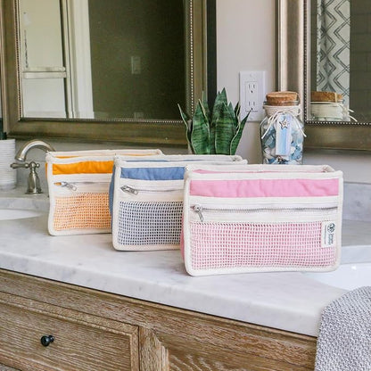 Simple Ecology Organic Cotton Canvas Padded Toiletry, Cosmetic, Travel Bag - Pink