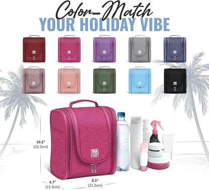 BOACAY Hanging Travel Toiletry Bag for Women and Men, Makeup Bag, Bathroom & Shower Organizer Kit for Accessories, Cosmetics, Travel Essentials