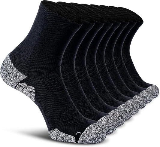 CWVLC Compression Athletic Quarter Socks Cushioned for Men Women
