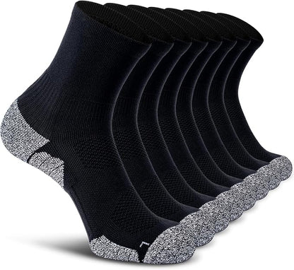 CWVLC Compression Athletic Quarter Socks Cushioned for Men Women