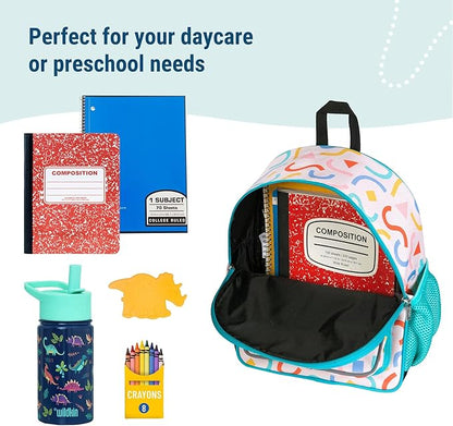 Wildkin 12-inch Kids Backpack – Padded, Adjustable, Ideal for Daycare & Travel - Confetti Peach