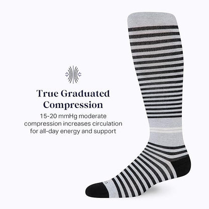 Comrad CloudCotton Knee High Socks - 15-20mmHg Graduated Compression Socks - Combed Cotton Support Socks
