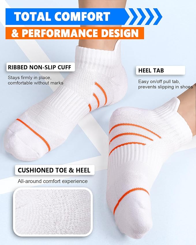 5 Pairs Copper Compression Socks for Women & Men - Ankle Plantar Fasciitis Arch Support Running Socks for Athletic