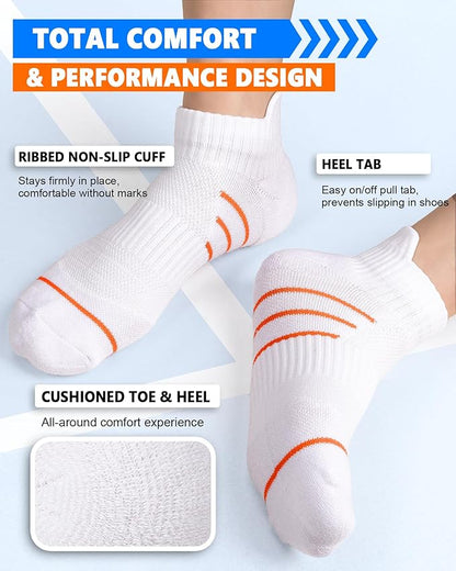 5 Pairs Copper Compression Socks for Women & Men - Ankle Plantar Fasciitis Arch Support Running Socks for Athletic