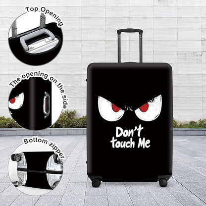 DON'T TOUCH ME Luggage Cover, Funny Travel Accessories with Inspirational Quotes, Durable Suitcase Protector