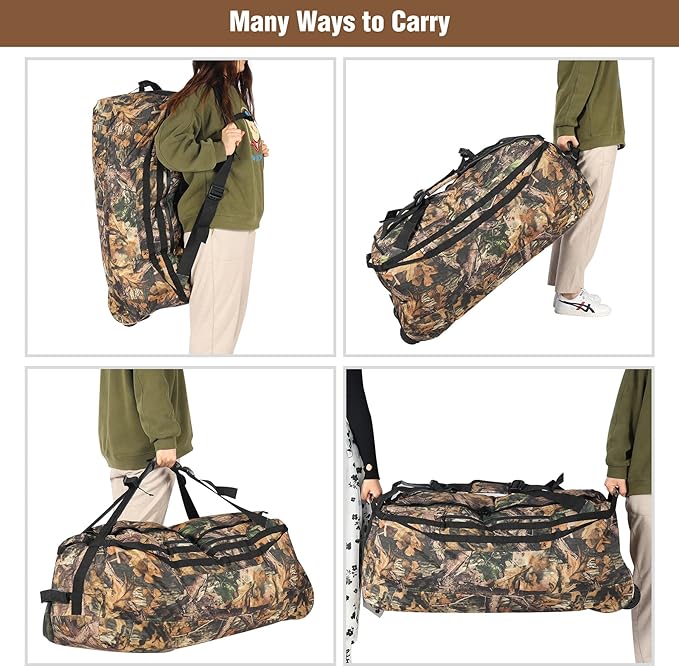 REDCAMP 85L/120L/140L Foldable Duffle Bag with Wheels, Large Travel Duffel Bag