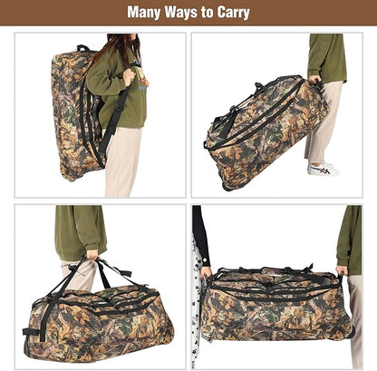 REDCAMP 85L/120L/140L Foldable Duffle Bag with Wheels, Large Travel Duffel Bag