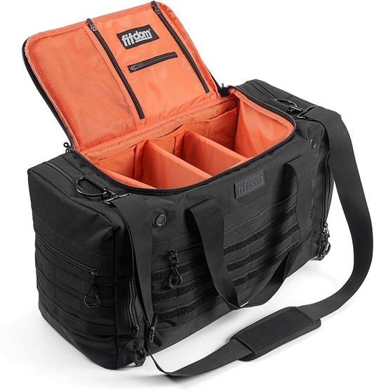 Fitdom Sneaker Bag for Travel, Sneakerhead gift, Sneaker Duffle Outdoor Sports Gym Bag, A Multi-functional Duffel Bag with 3 Adjustable Dividers, & Shoulder Strap. TSA Carry-On Size Approved