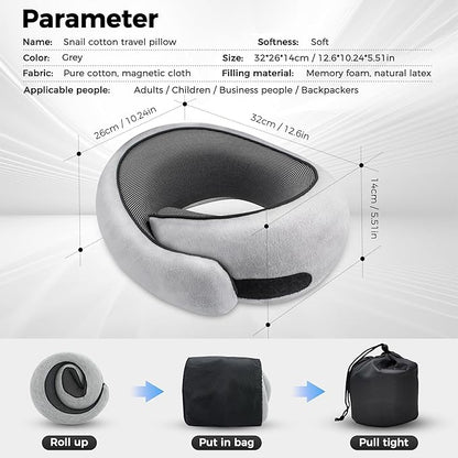 Neck Pillow for Traveling, Travel Pillows for Airplanes 2025 New 100% Pure Memory Foam, Neck Pillow Airplane with 360º Ergonomic Design, Travel Neck Pillows for Airplanes, Office and Car