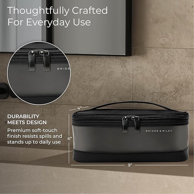 Briggs & Riley Toiletry Kit - Travel Bags for Women & Men, Organizer for Vacation, Dopp Kit for Bathroom Accessories, Makeup, & Skincare
