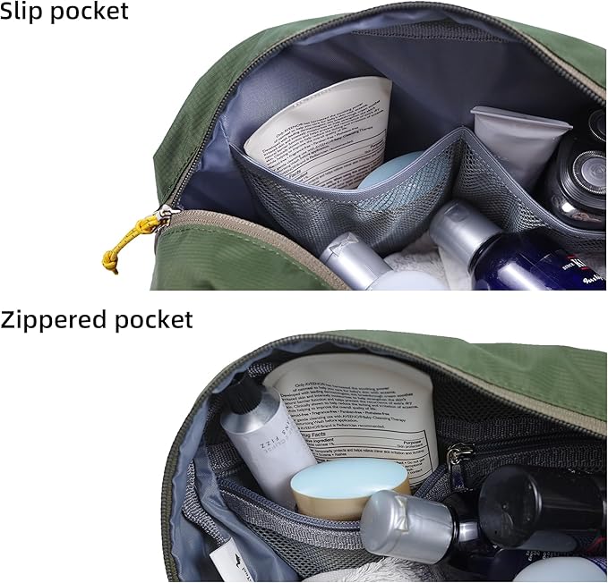 Travel Toiletry Bag 8L, Large Packing Cube with Waterproof TPU Wet/Dry Compartment (Christmas Edition)