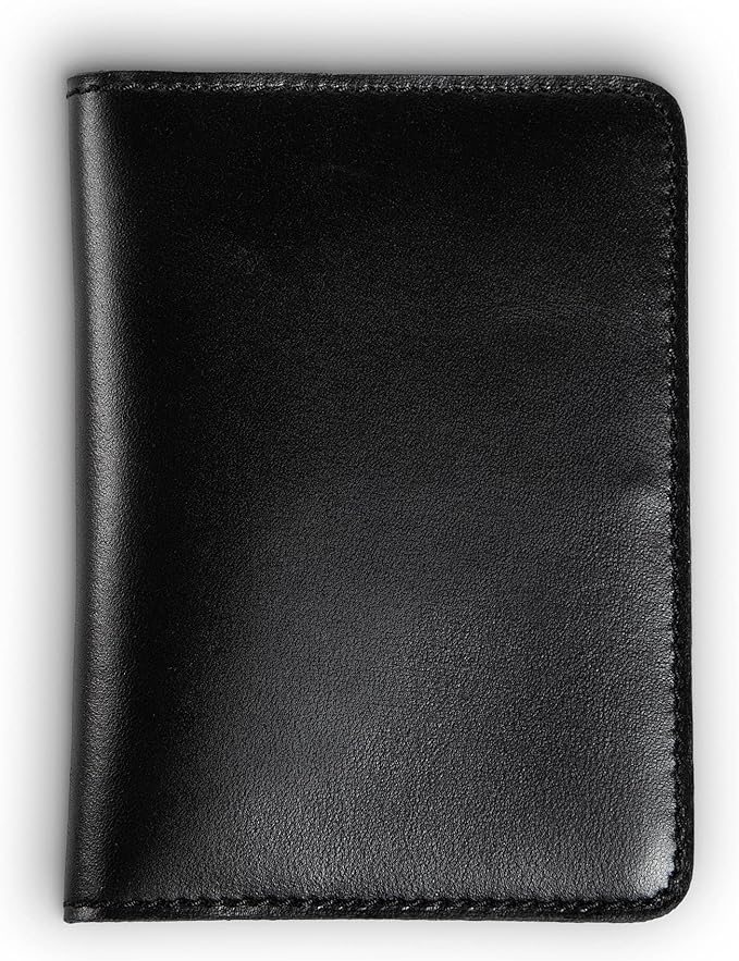 PEGAI Standard Full Grain Crazy Horse Leather Passport Holder | Custom Travel Passport Cover & Organizer | Handcrafted Leather Passport Wallet for Men and Women | Pike (Dexios Black)
