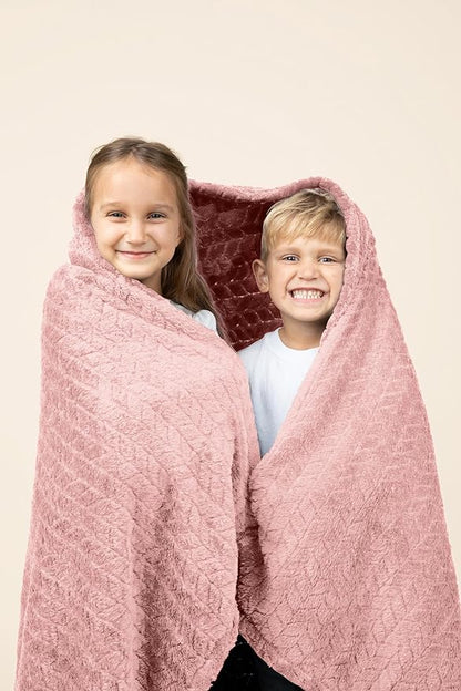 EverSnug Premium Travel Blanket Pillow - Soft 2 in 1 Airplane Blanket with Soft Bag Pillowcase, Hand Luggage Sleeve and Backpack Clip (Light Pink)