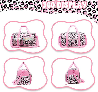 Kid's Luggage Set 3 Piece Suitcase Set 16" Hardside Luggage with Spinner Wheels Girls Carry on Toddler Travel Rolling Suitcase with Duffle Bag Neck Pillow Airline Approved