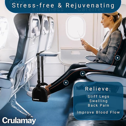 Anti-Squeeze Airplane Foot Hammock for Plane Travel with Flat Base and Memory Foam, Adjustable Leg Hammock for Airplane Travel, Leg Rest for Long Flights, Portable Foot Rest for Under Desk at Work