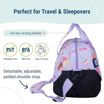 Wildkin Kids Overnighter Duffel Bag – Carry-On Size, Ideal for School & Sleepovers – Sweet Dreams