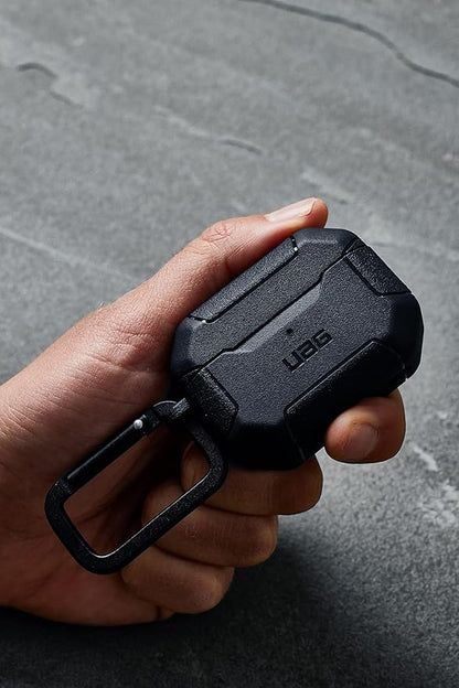UAG Designed for AirPods Pro Case (2nd Generation 2022) Scout Black - Premium Rugged Hard Shell Full Protective Case Cover with Detachable Keychain Carabiner by URBAN ARMOR GEAR
