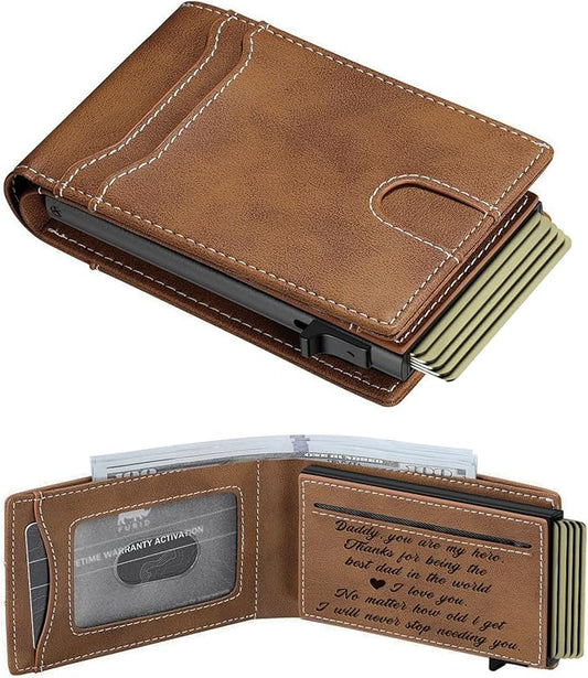 furid Gifts for Husband Him Valentines: Smart Wallet Rfid Blocking - Stocking Stuffers Gift Boxed For Boyfriend Father at Birthday Valentines Day Anniversary