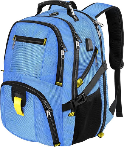 YOREPEK Travel Backpack, Extra Large 50L Laptop Backpacks for Men Women, Water Resistant College Backpack Airline Approved Business Work Bag with USB Charging Port Fits 17 Inch Computers, Cobalt Blue