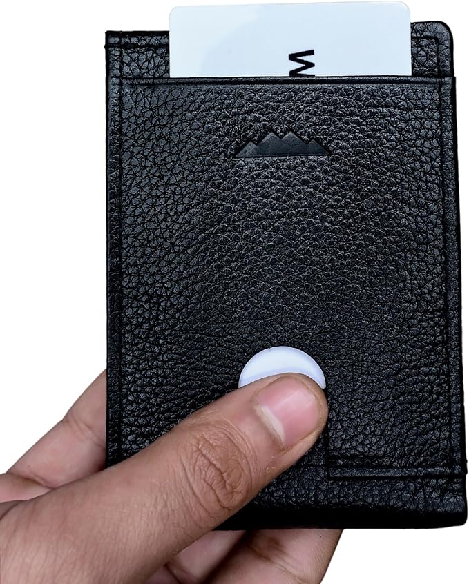 KARAKORAM LEATHER Artisan Made Premium Cowhide Leather Slim BiFold Wallet for Men | RFID Blocking Front Pocket Everyday Carry | Fits 12-14 Cards with 2 External Quick Access Slots (Midnight Black)