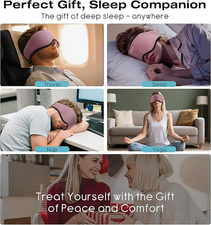 MUSICOZY Sleep Headphones with Bluetooth 5.4 Sleep Mask, Removable 3D Eye Cups for Zero Pressure Comfort, Wireless Bluetooth Eye Mask for Sleeping with Timer